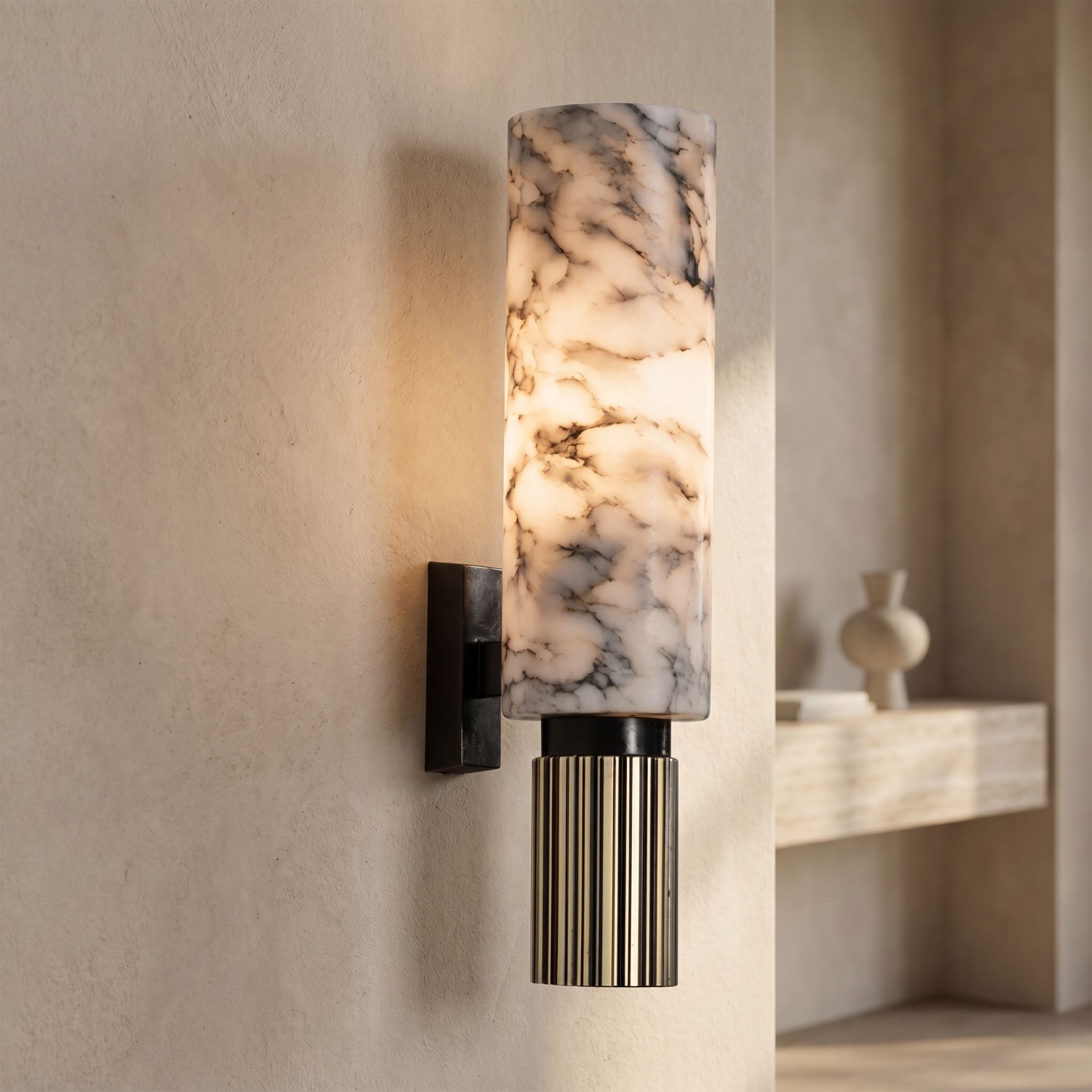 Nova Natural Marble Wall Light