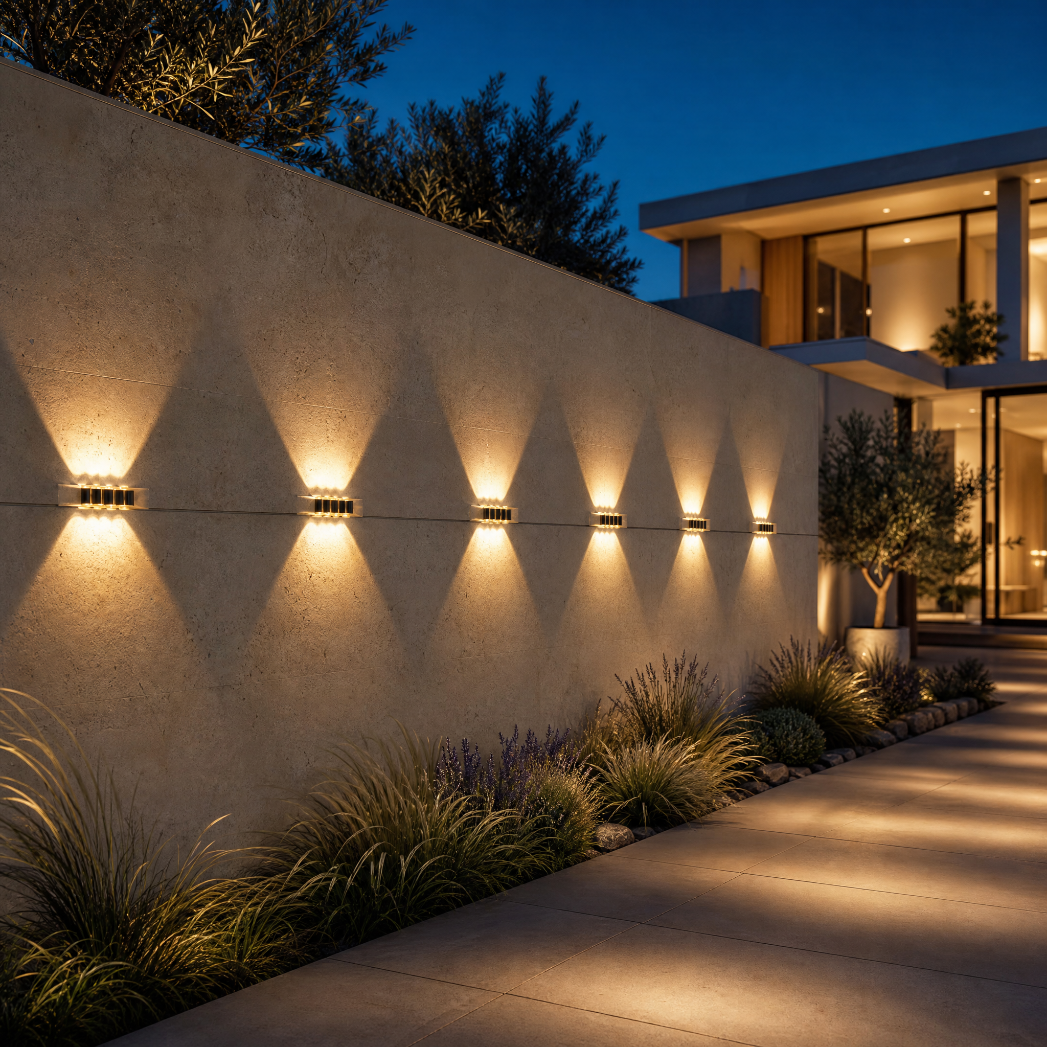 Luma Solar Powered LED Up & Down Wall Lights (Pack of 6)