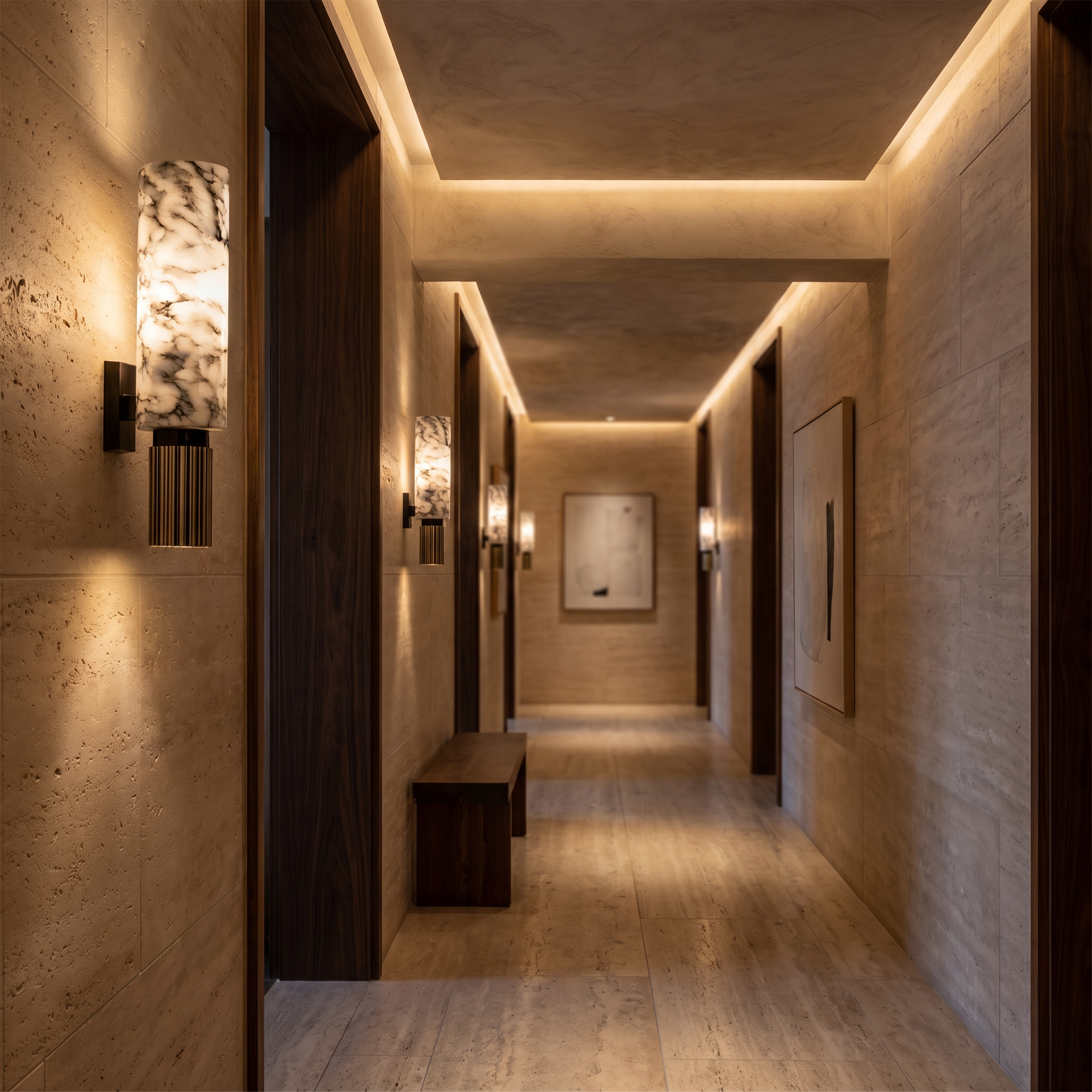 Nova Natural Marble Wall Light