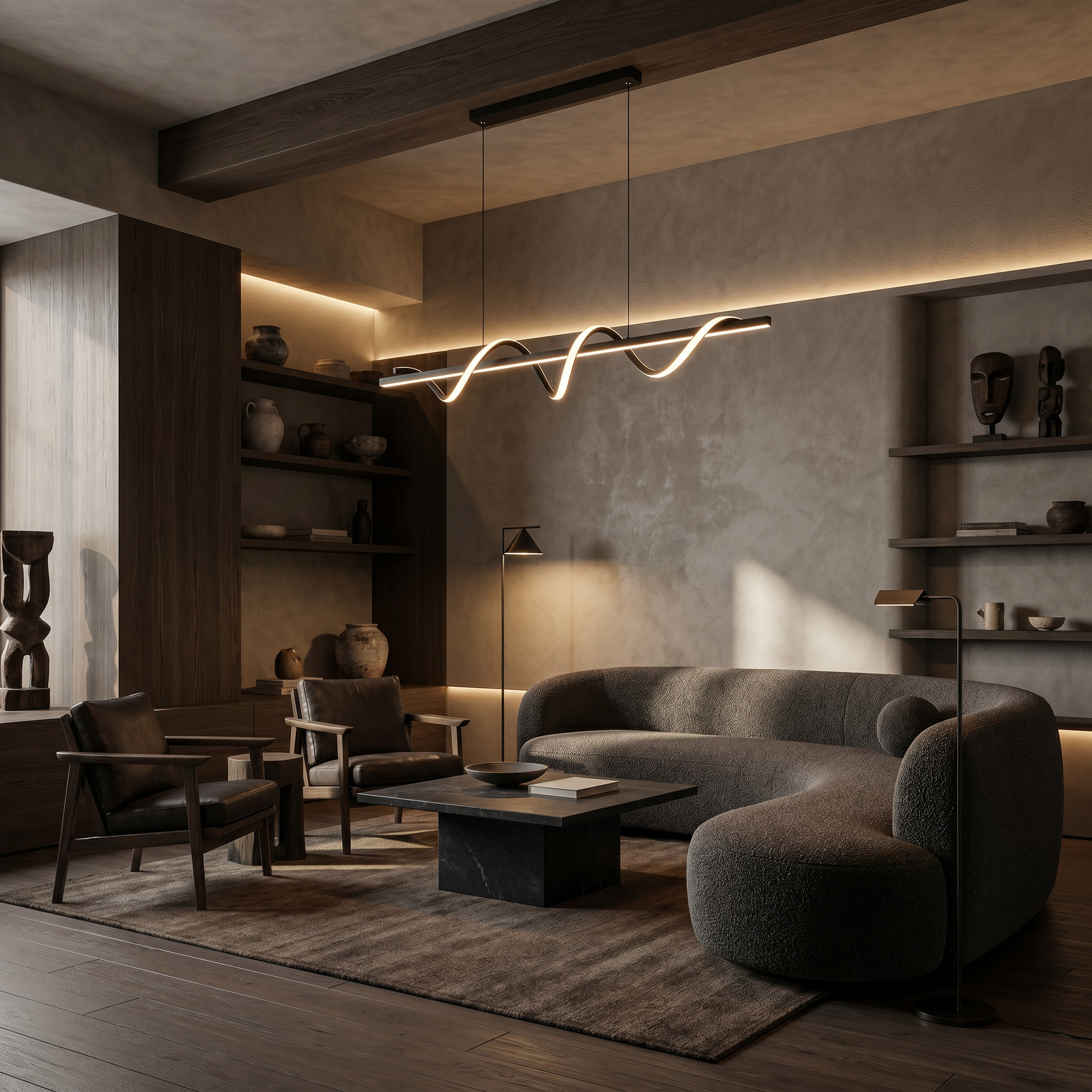 Veyra Modern Wave LED Pendant Light
