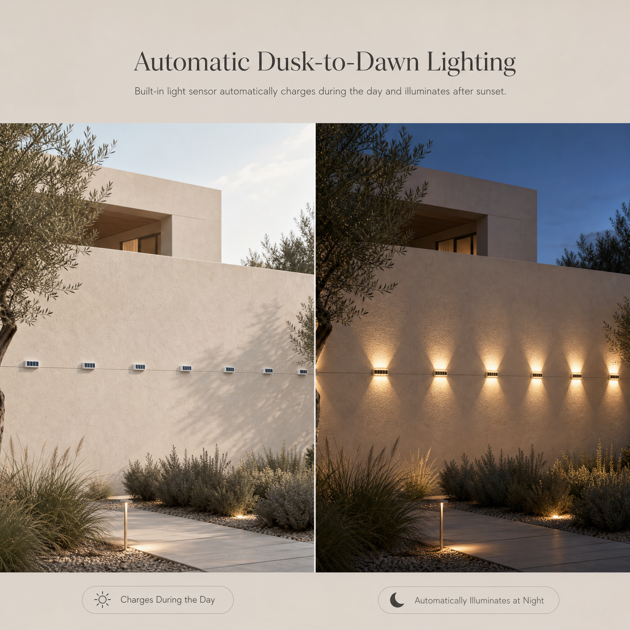 Luma Solar Powered LED Up & Down Wall Lights (Pack of 6)