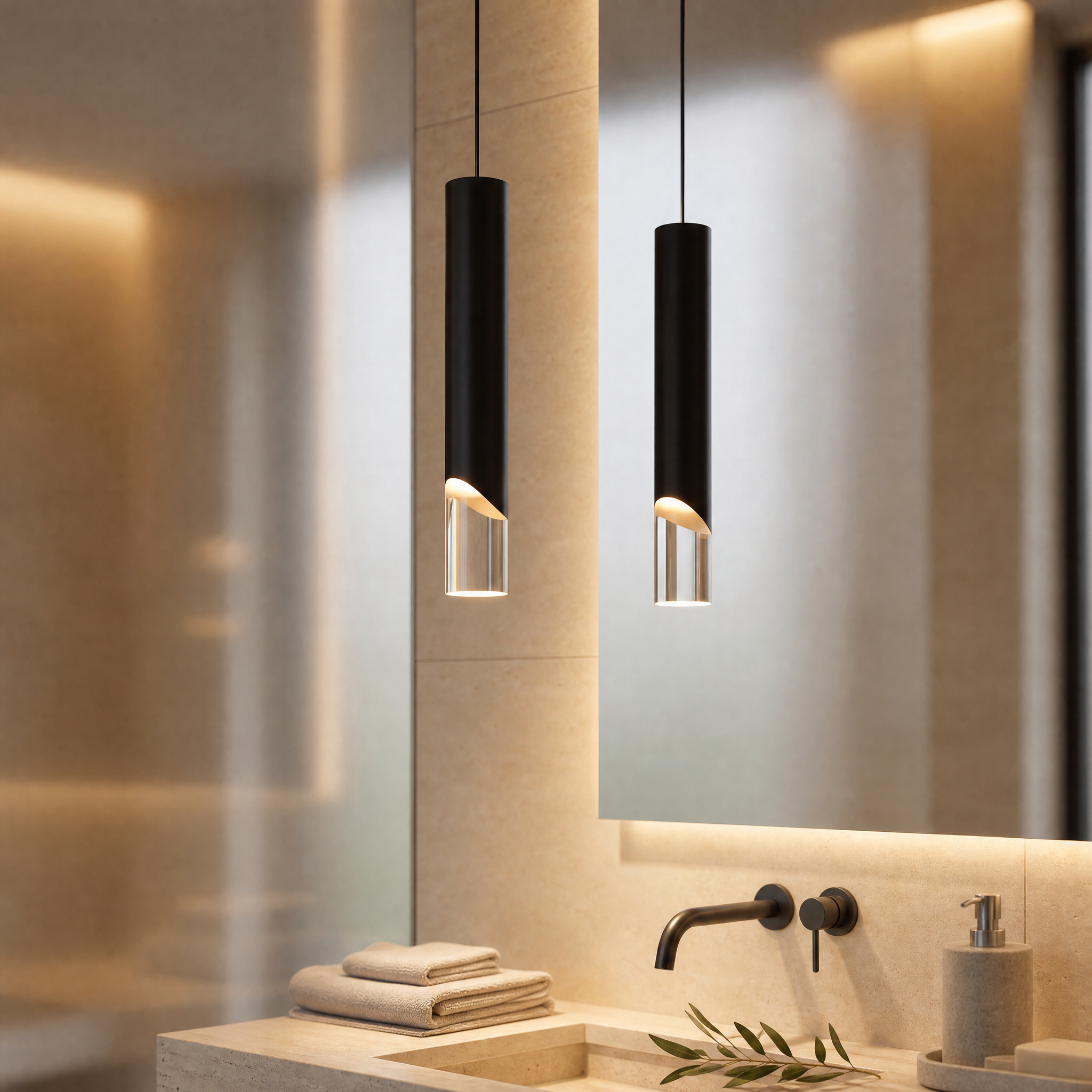 Elyar LED Tube Pendant Light (Black)