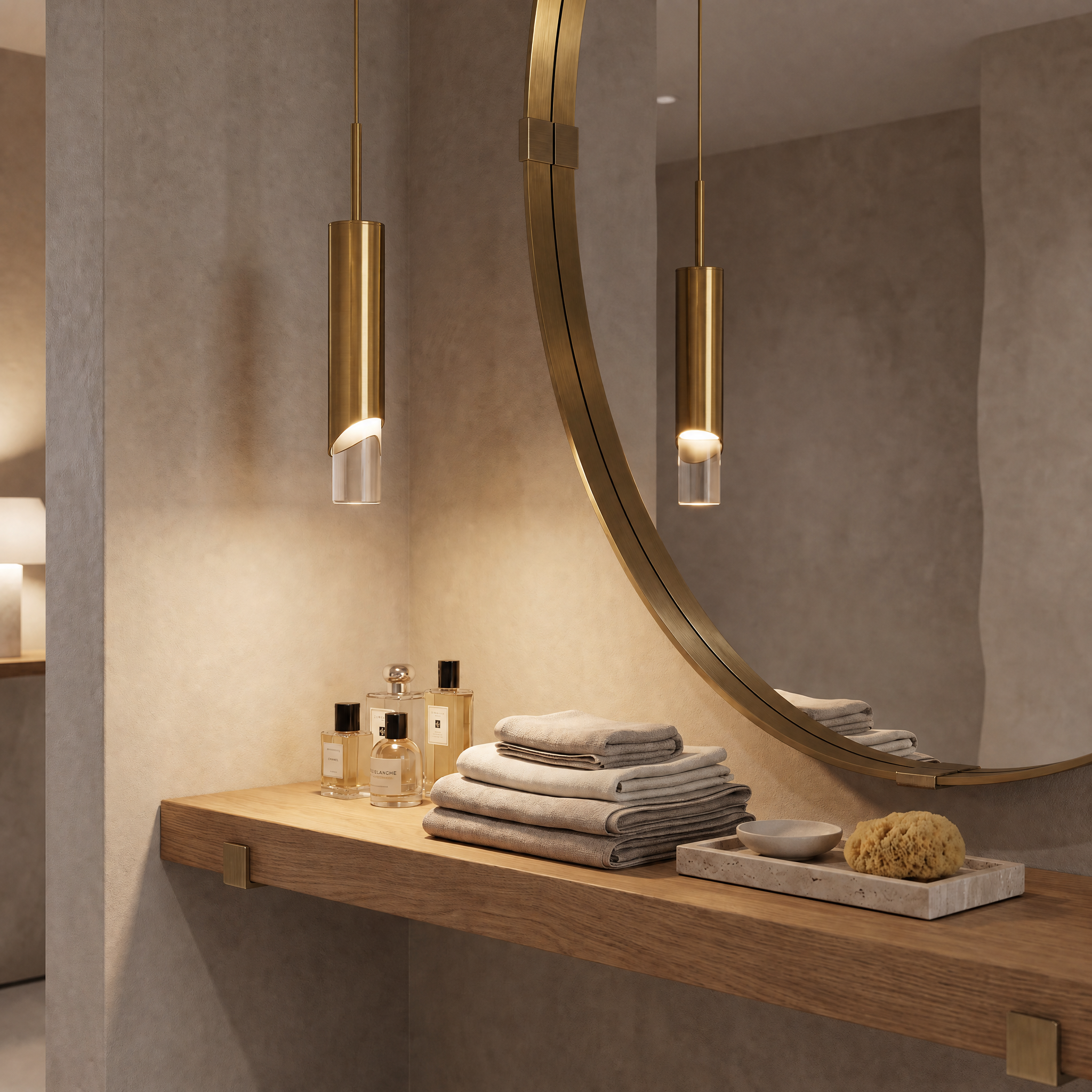 Elyar LED Tube Pendant Light (Gold)