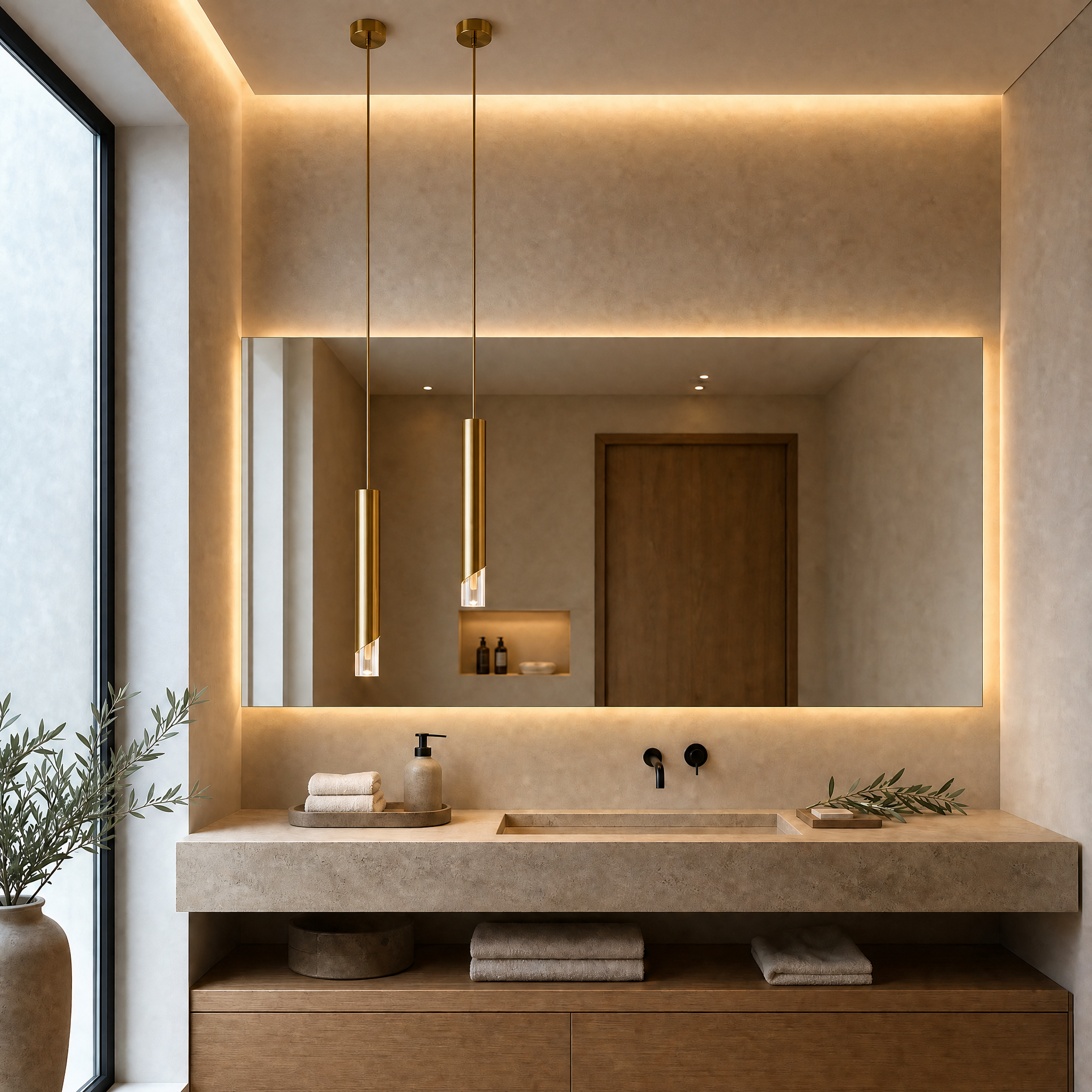 Elyar LED Tube Pendant Light (Gold)