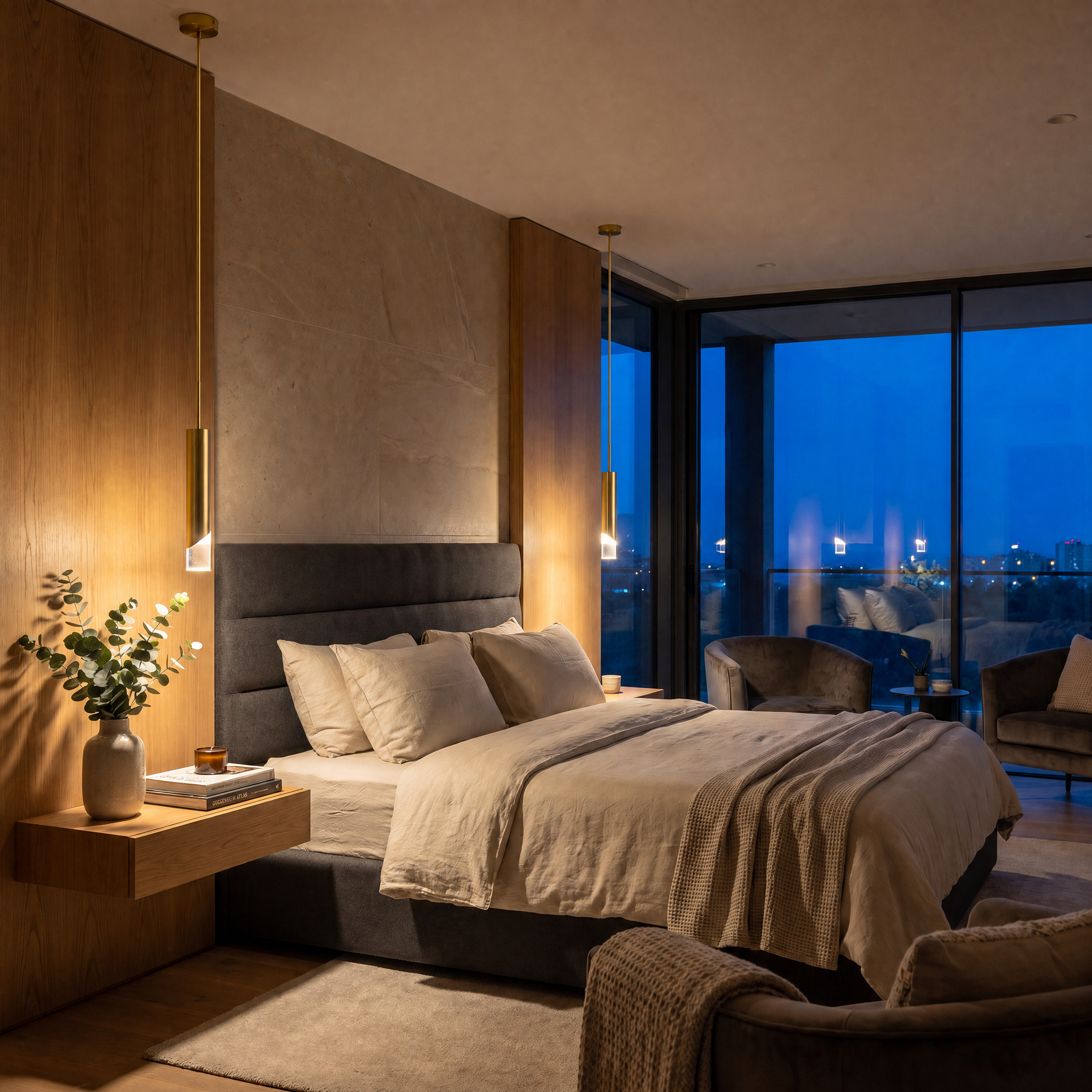 Elyar LED Tube Pendant Light (Gold)