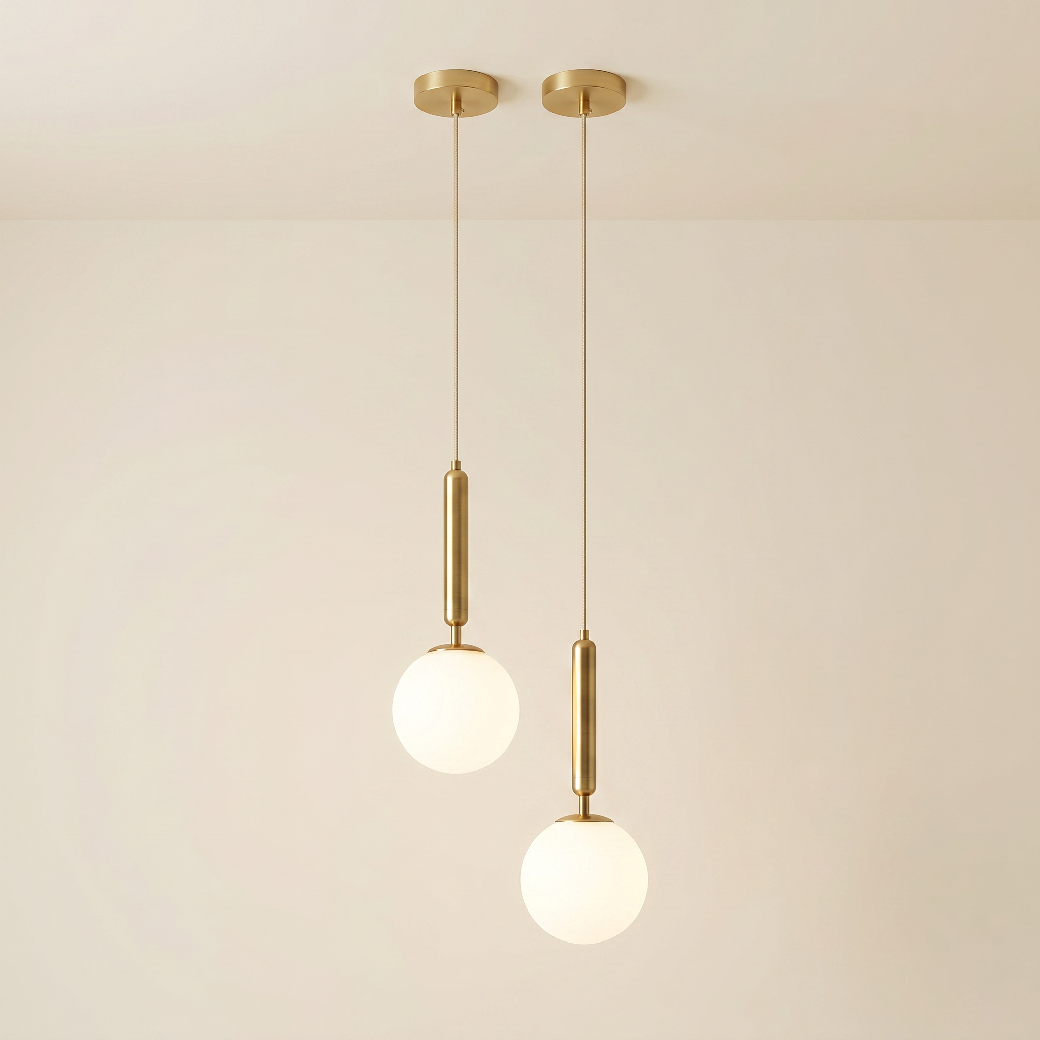 Nordic Opal Glass Globe Pendant Light