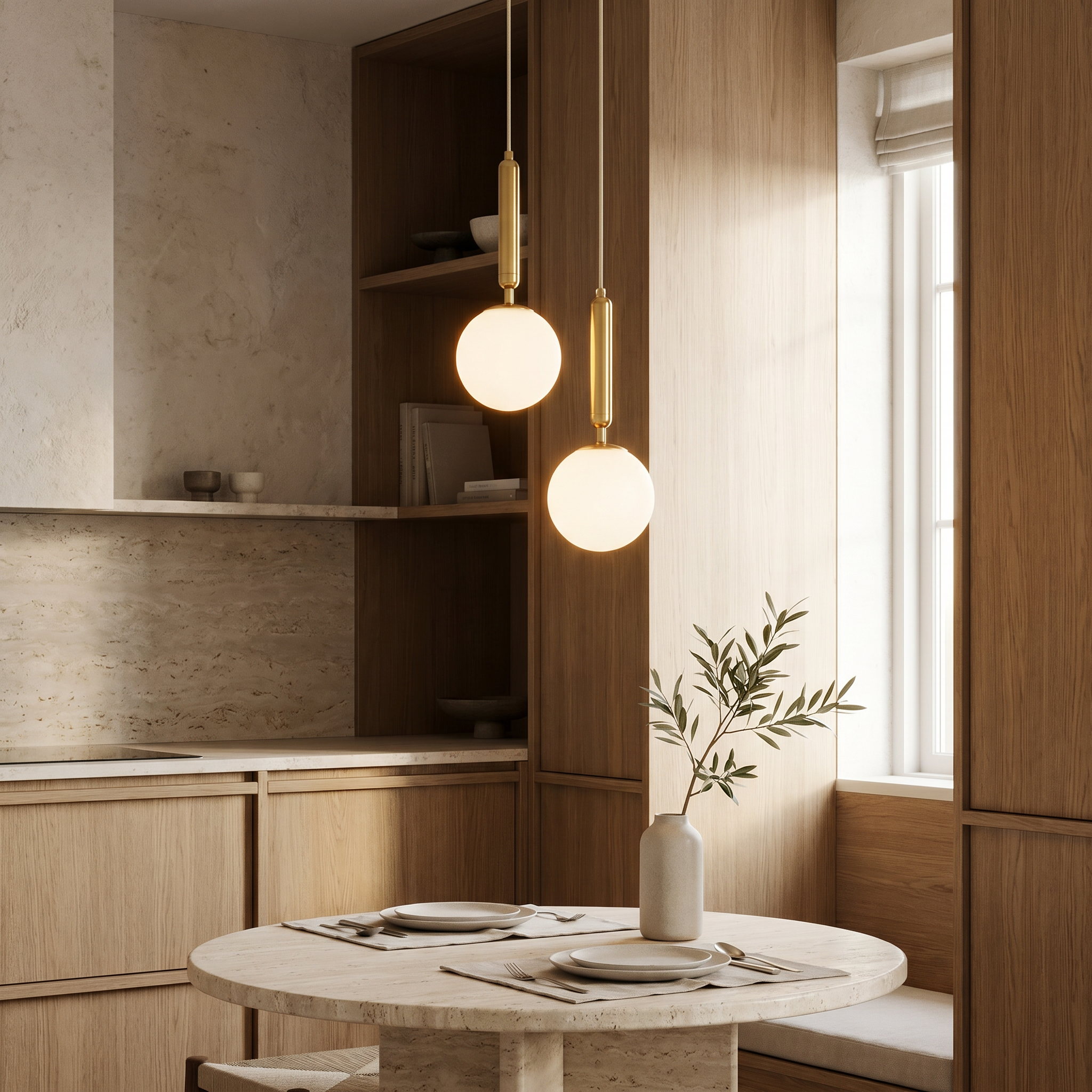Nordic Opal Glass Globe Pendant Light