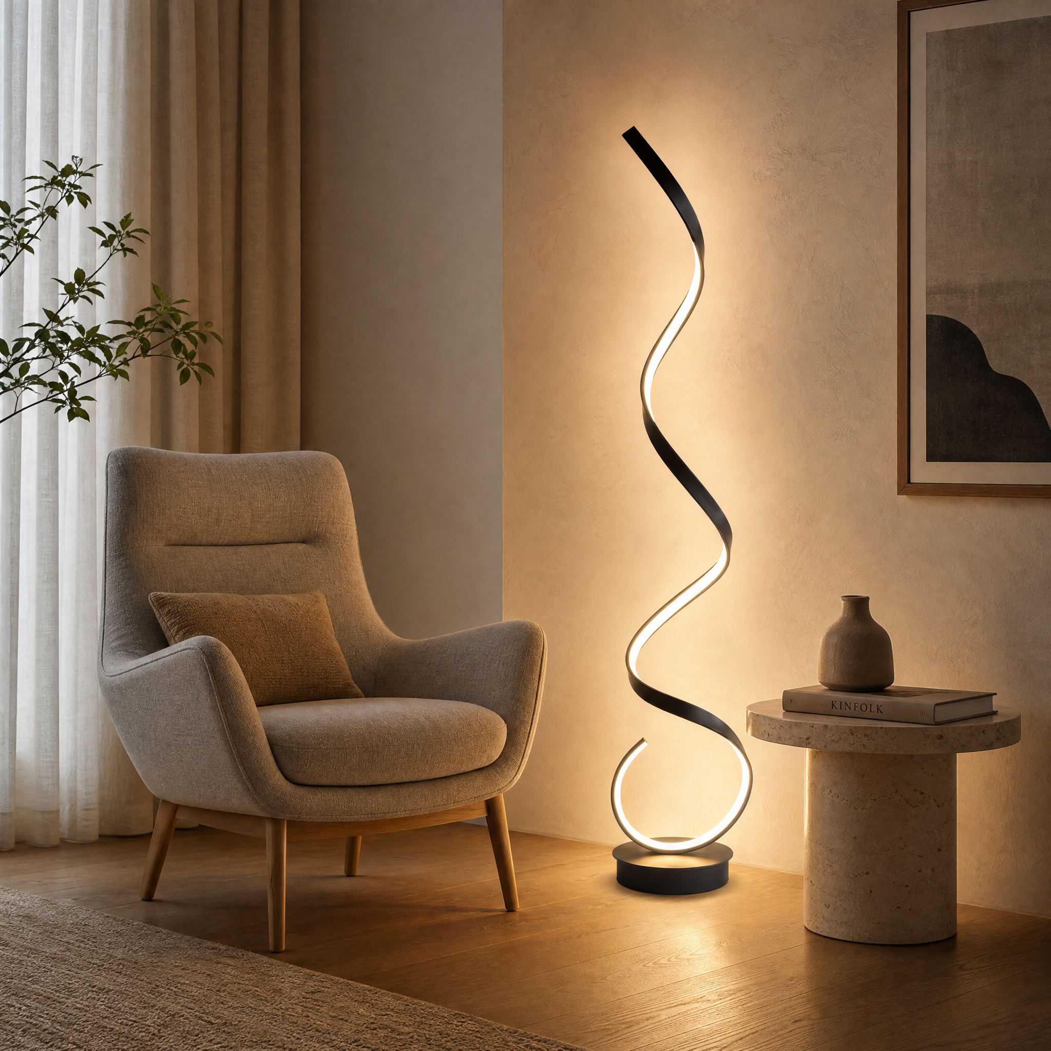 Helix Modern Spiral LED Floor Lamp