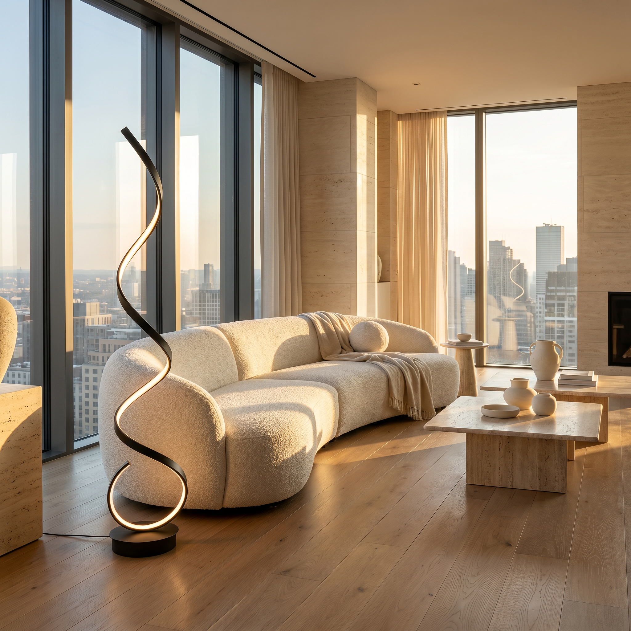 Helix Modern Spiral LED Floor Lamp