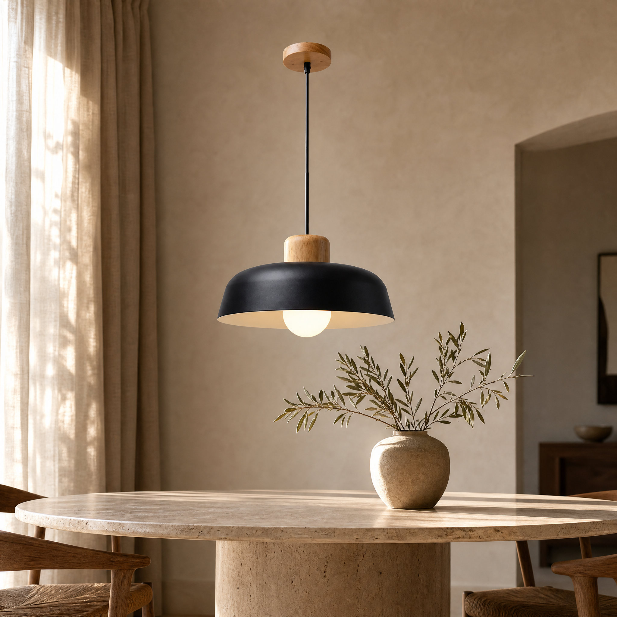 Oslo Nordic Wood Pendant Light