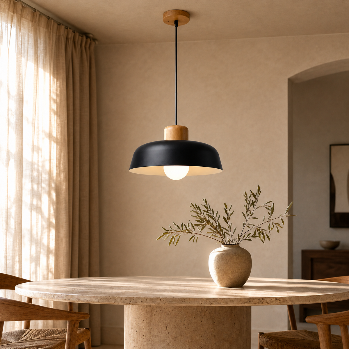 Oslo Nordic Wood Pendant Light