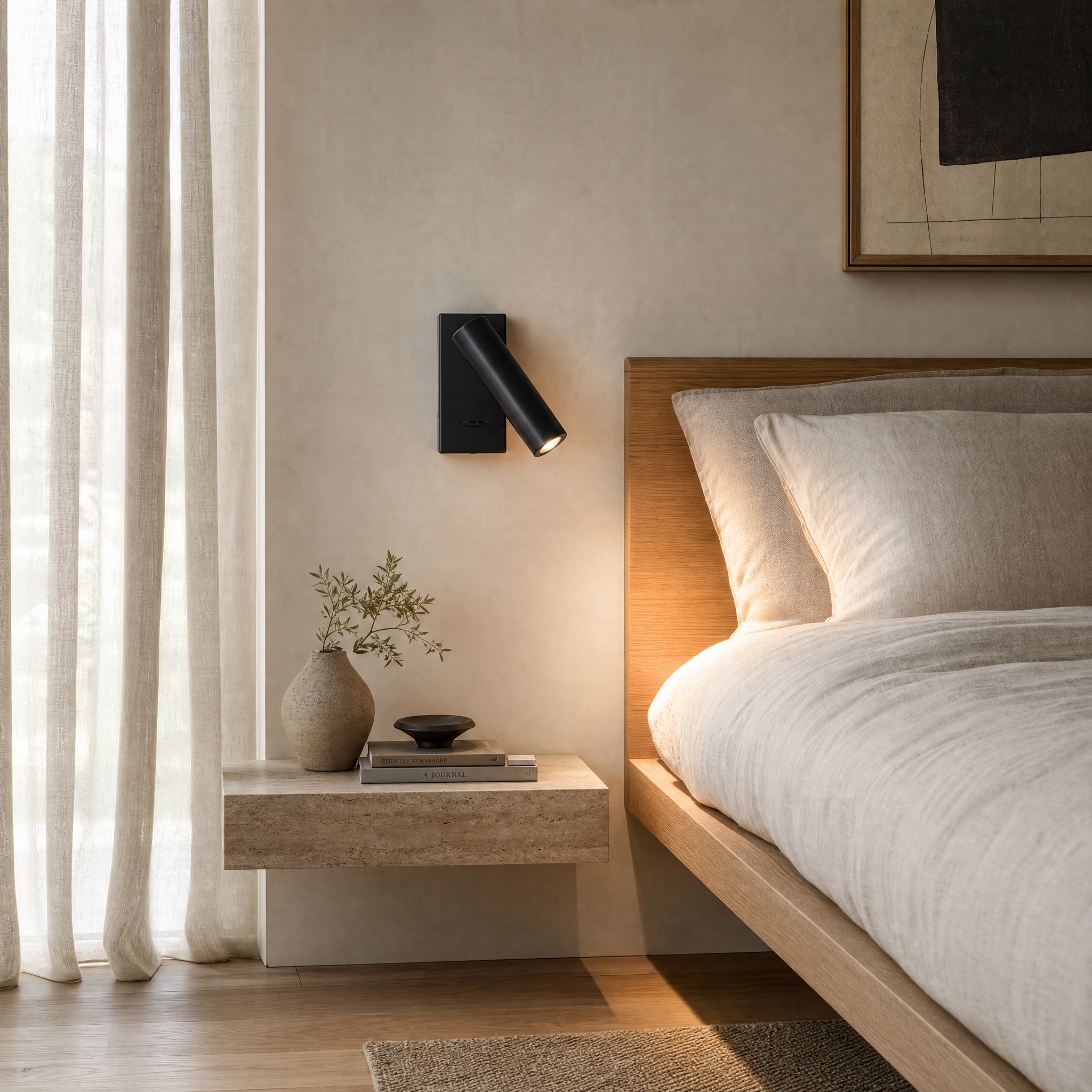 Riven Adjustable Reading Wall Light (Black)
