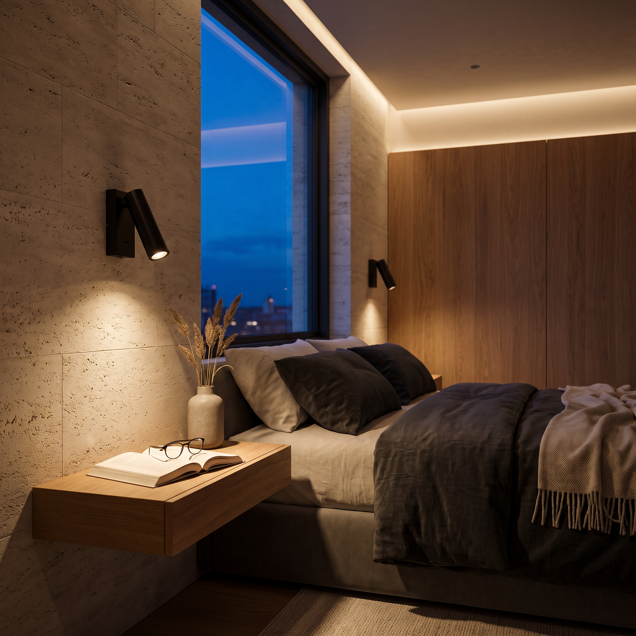 Riven Adjustable Reading Wall Light (Black)