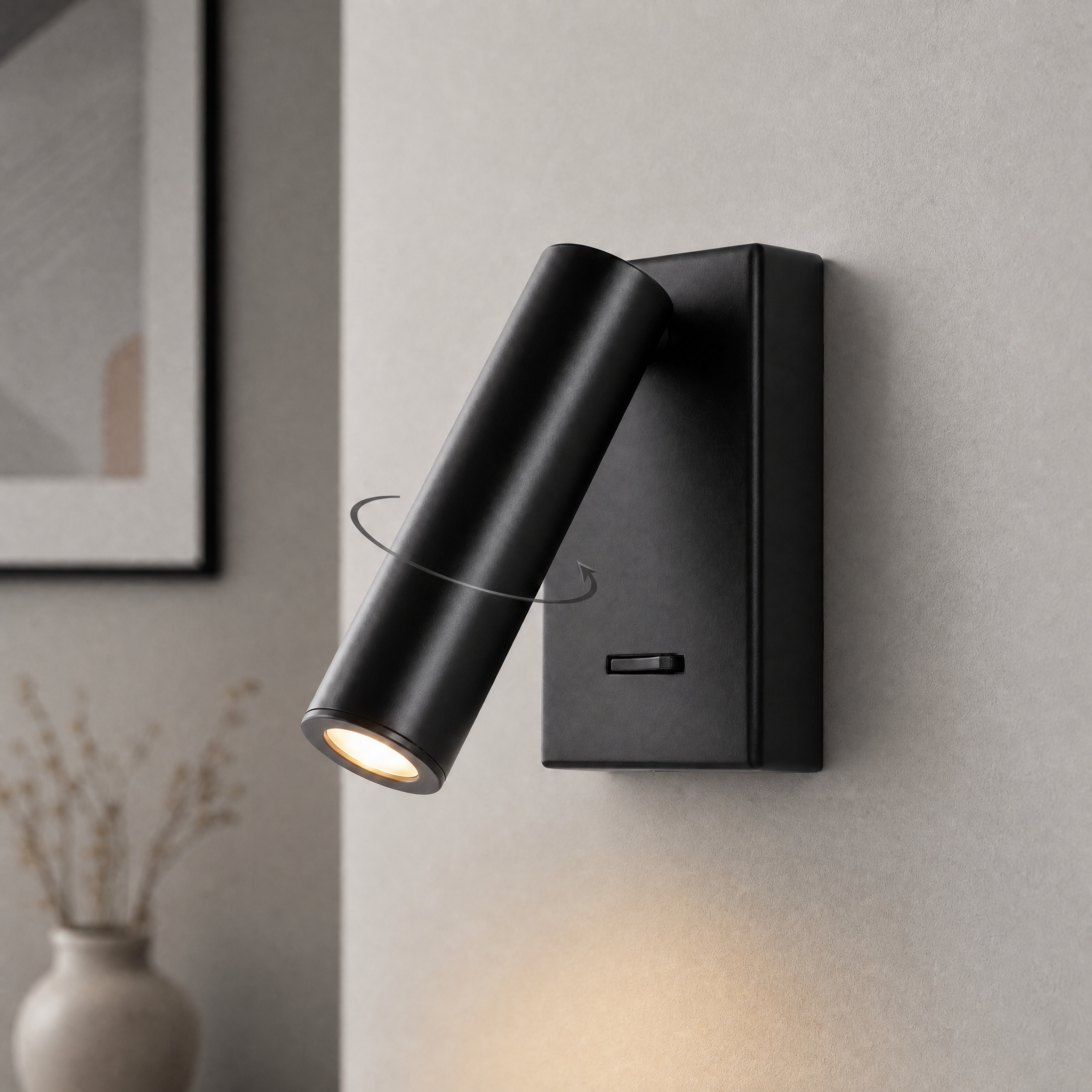Riven Adjustable Reading Wall Light (Black)