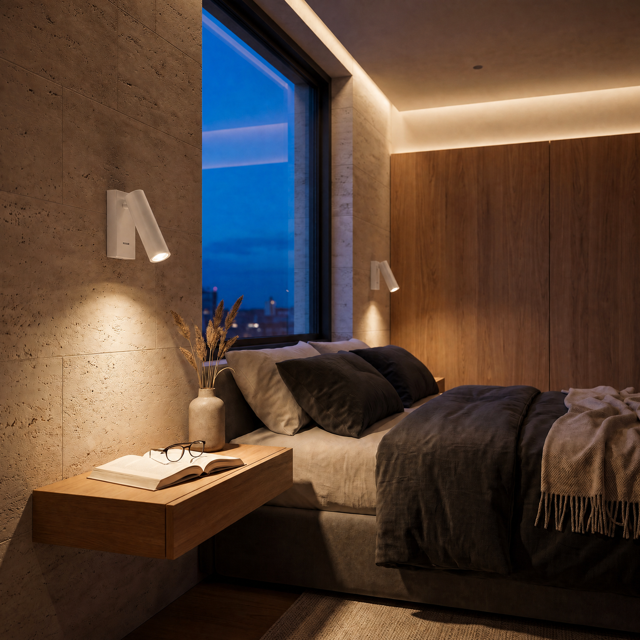 Riven Adjustable Reading Wall Light (White)