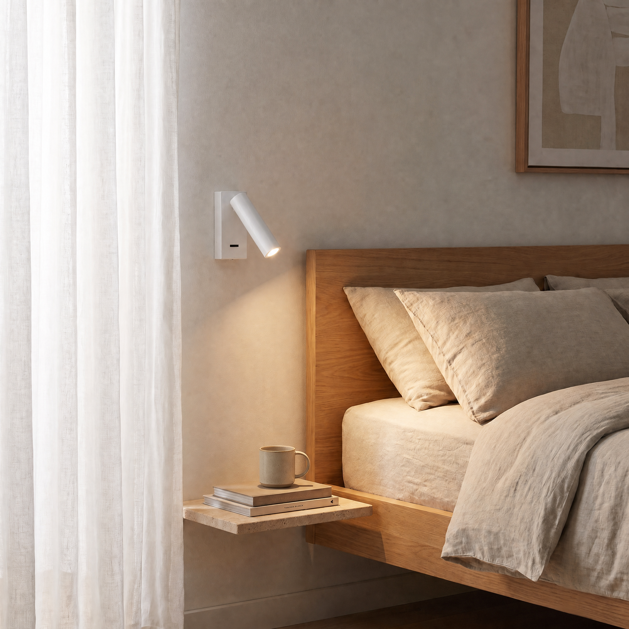 Riven Adjustable Reading Wall Light (White)