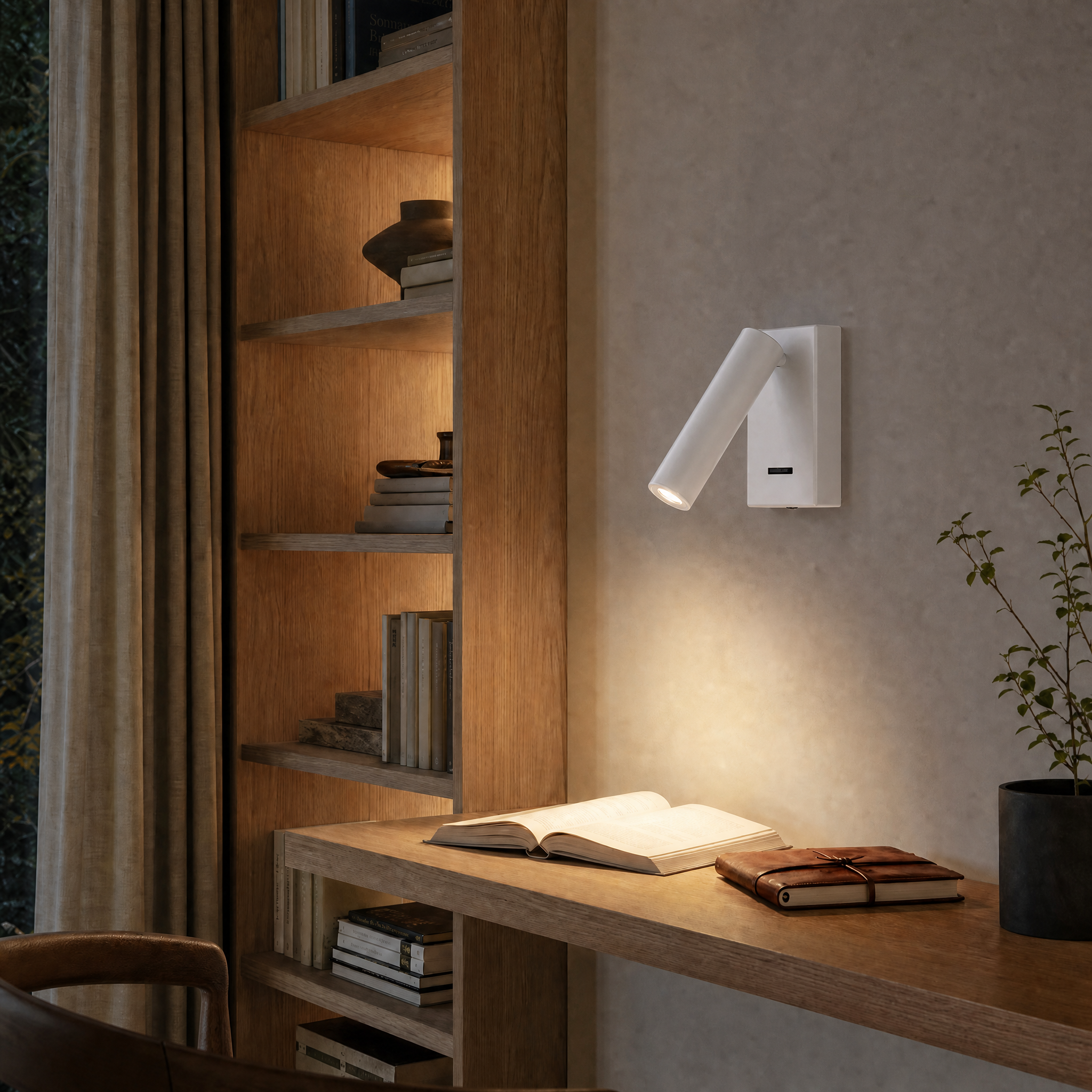 Riven Adjustable Reading Wall Light (White)